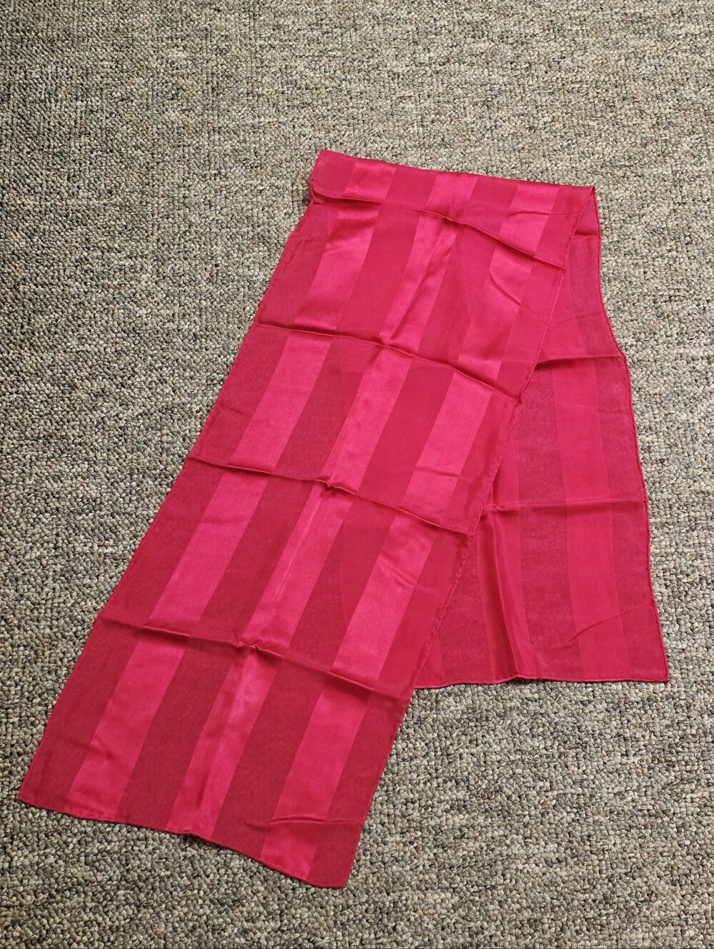 Anthropologie Fuschia Tonal Stripe Silk Oblong Scarf